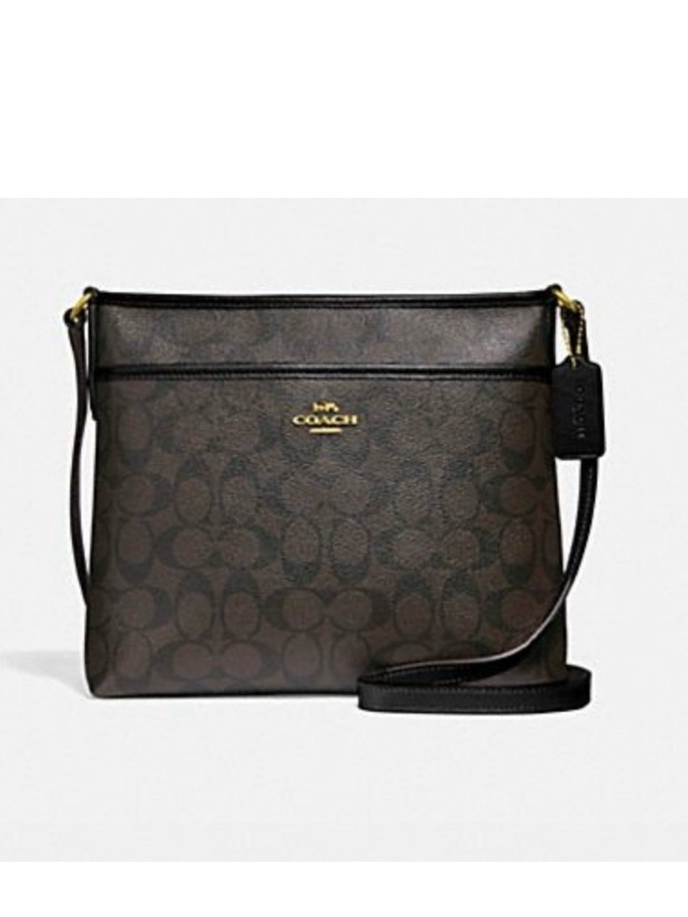 Coach Brown Signature Crossbody with Gold Hardware